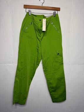 NEW Chicos Womens Zenergy Green Bella Crop Pants Size 1